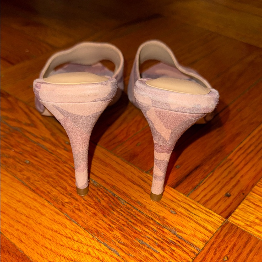 L'AGENCE Mauve Camo Pointed-Toe Slide Mules - Picture 3 of 5